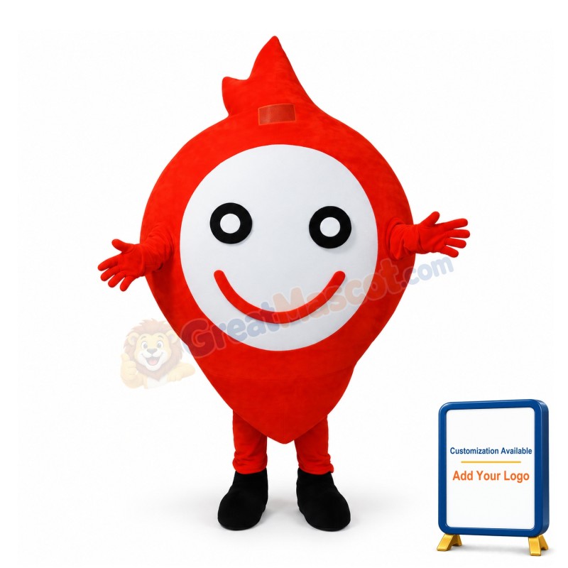 Cartoon Red Positioning Sign Mascot Adult Costume