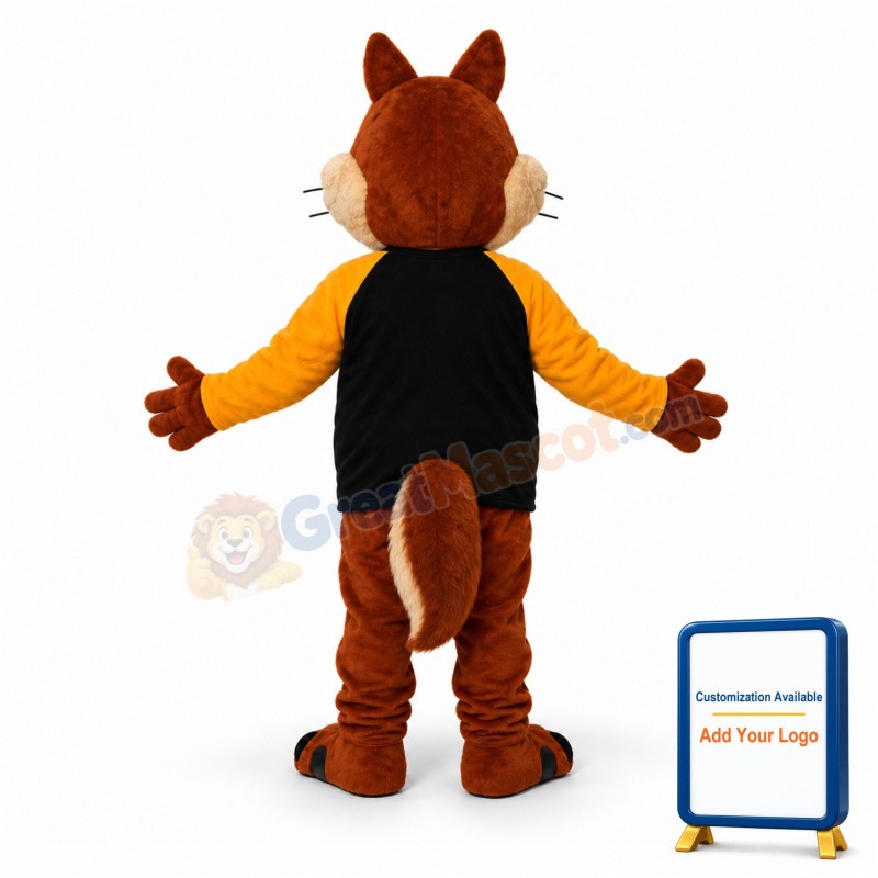 Smiling Red Squirrel Mascot Animal Fancy Dress Costume