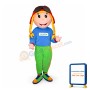 Girl With Two Braids Mascot Adult Costume