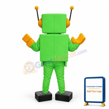 Green Robot Mascot Adult Costume