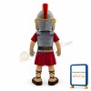 Friendly Gray & Red Warrior Mascot Costume