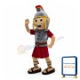 Friendly Gray & Red Warrior Mascot Costume