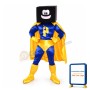 Black Square-faced Superhero Mascot Costume