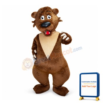 Surprised Brown Bear Mascot Adult Costume