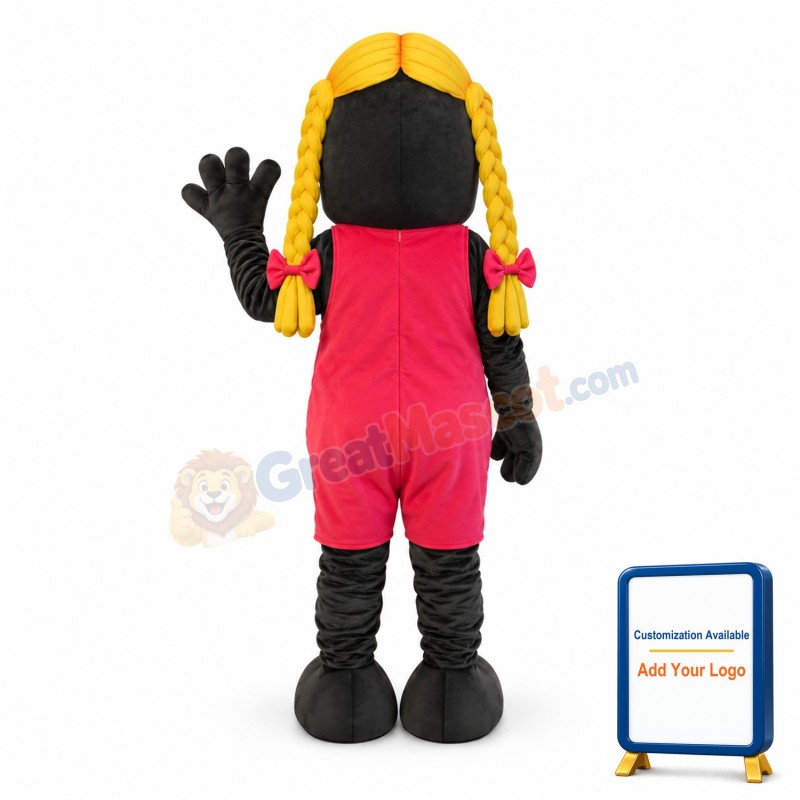 Black Bear With Braids Mascot Adult Costume