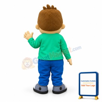 Boy With Glasses Mascot Adult Costume