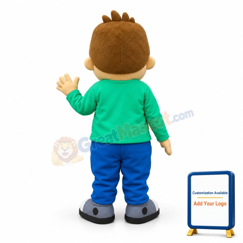 Boy With Glasses Mascot Adult Costume