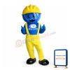 Cartoon Blue Face Engineer Mascot Adult Costume