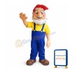 Friendly Senior Man Wearing A Red Peaked Cap Mascot Costume