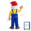 Friendly Senior Man Wearing A Red Peaked Cap Mascot Costume