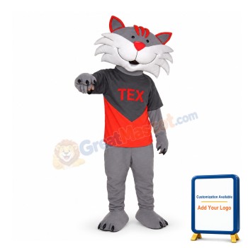 Friendly Gray Fox With Red Nose Mascot Costume