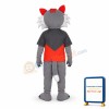 Friendly Gray Fox With Red Nose Mascot Costume