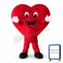 Deluxe Cartoon Red Heart Mascot Adult Costume