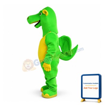 Green & Yellow Flying Dinosaur Mascot Adult Costume