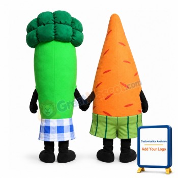 Adult Size Cartoon Carrot And Greens Mascot Costume