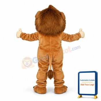 Adult Plush Brown Lion Mascot Costume
