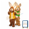 Adult Plush Khaki Rabbit & Brown Rabbit Mascot Costume