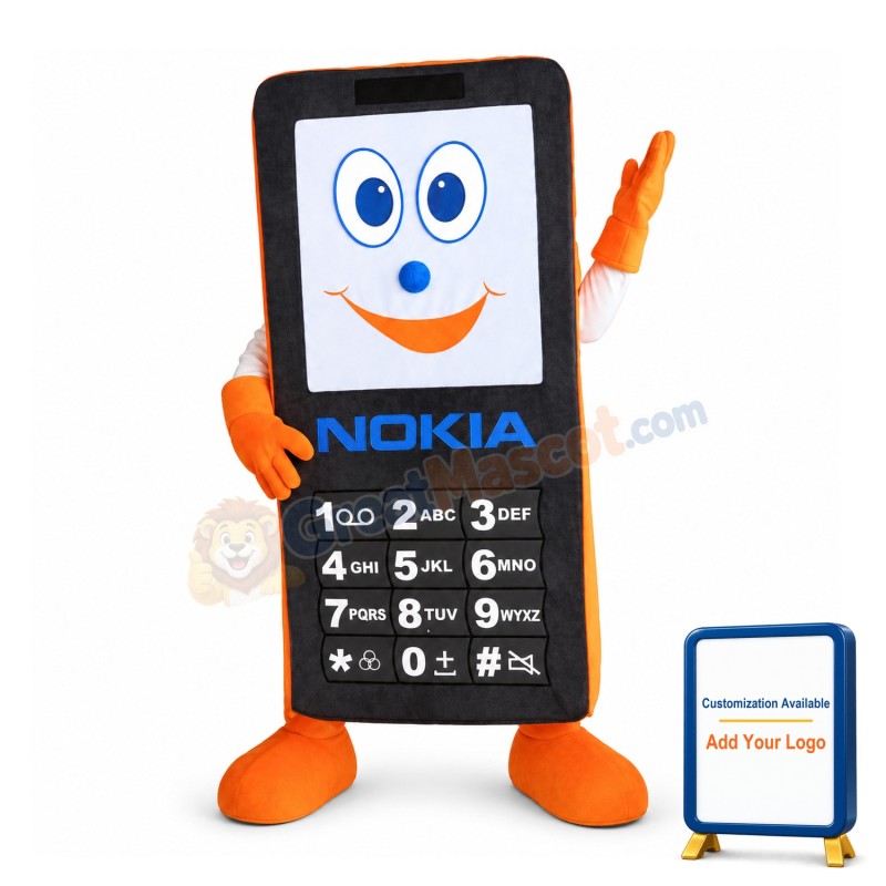Giant Black Mobile Phone Mascot Adult Costume