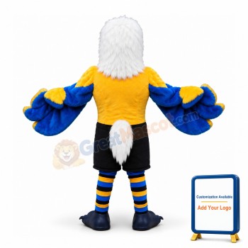 Adult Plush Blue & Yellow Eagle Mascot Adult Costume