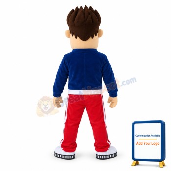Big Face Man In Sportswear Mascot Costume