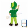 Smiling Green Leaf Boy Mascot Adult Costume