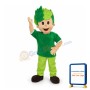 Smiling Green Leaf Boy Mascot Adult Costume