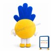 Giant Purple Hand & Yellow Football Mascot Adult Costume