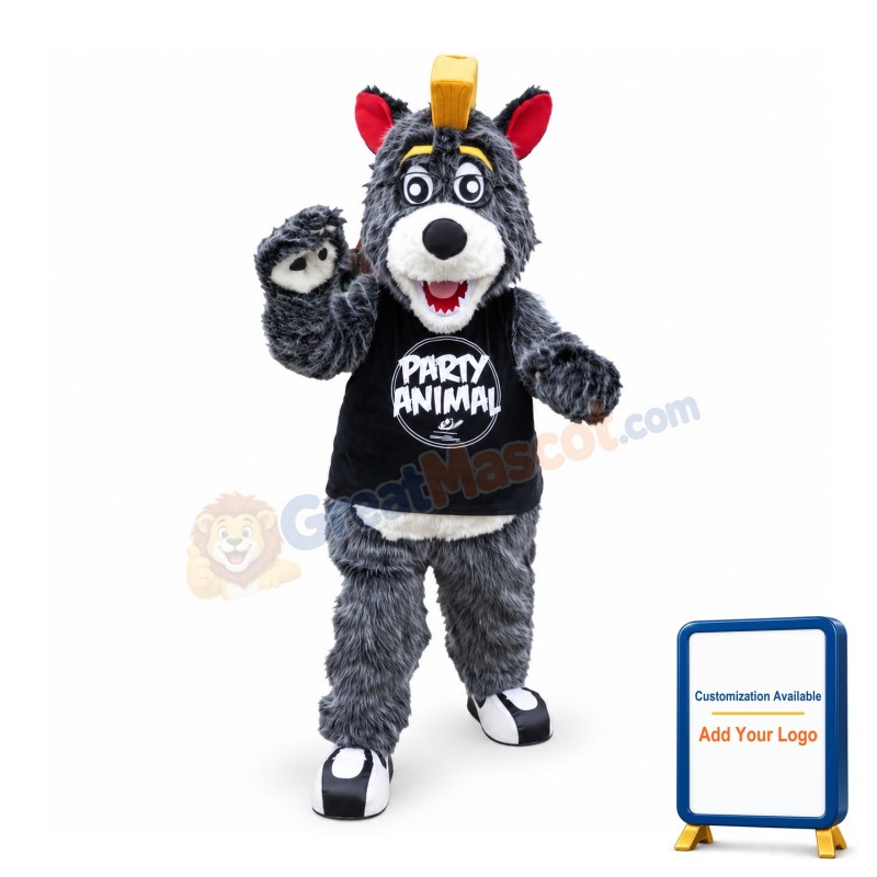 Adult Plush Gray Bear Mascot Adult Costume