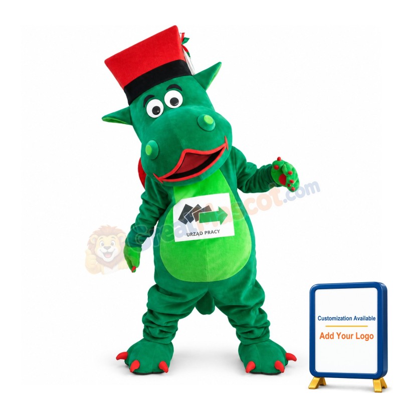 Advertising Green Dragon Mascot Costume