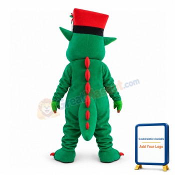 Advertising Green Dragon Mascot Costume