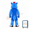 Adult Plush Blue Wolf Wearing A Red Crown Mascot Costume