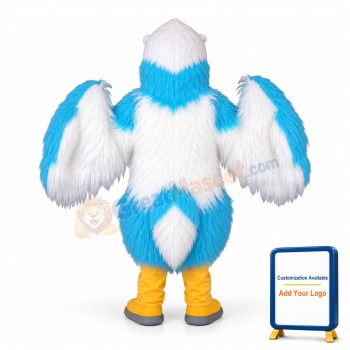 Adult Plush White & Blue Eagle Mascot Costume