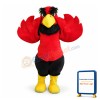Adult Plush Red & Black Eagle Mascot Costume