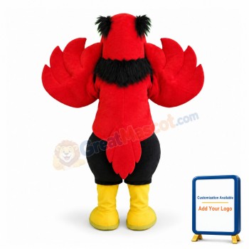 Adult Plush Red & Black Eagle Mascot Costume