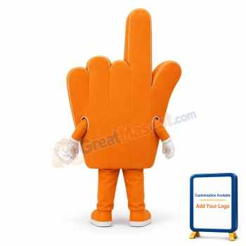 Deluxe Orange Hand-shaped Mascot Adult Costume