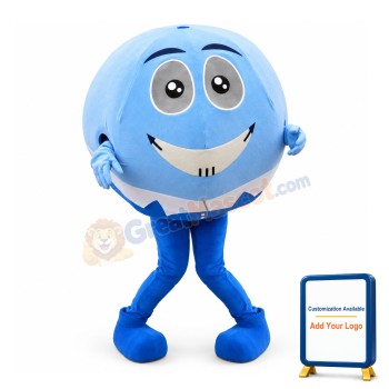 Blue Ball Cartoon Mascot Adult Costume