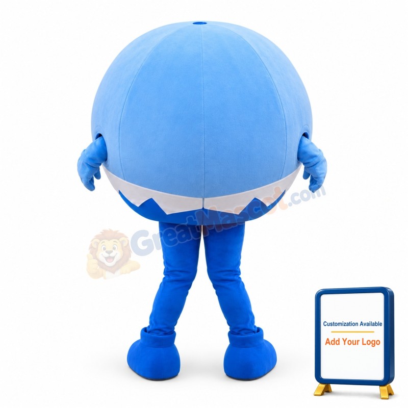 Blue Ball Cartoon Mascot Adult Costume