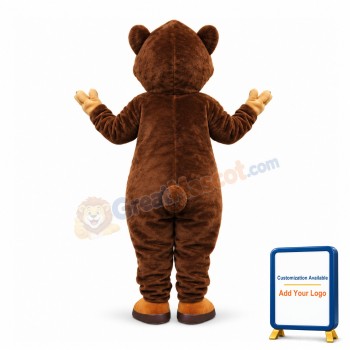 Friendly Adult Plush Brown Bear Mascot Costume