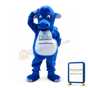 Adult Blue Cattle Mascot Costume 