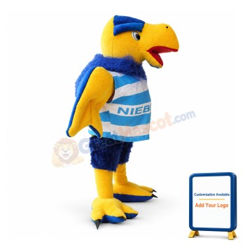 Adult Plush Blue & Yellow Eagle Mascot Costume