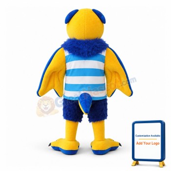 Adult Plush Blue & Yellow Eagle Mascot Costume
