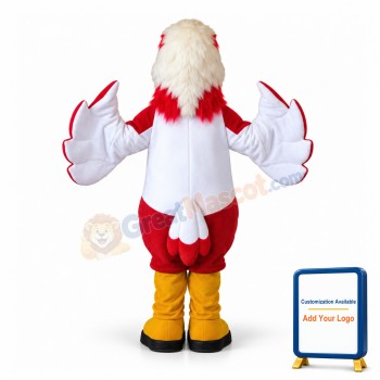 Adult Plush Red & White Eagle Mascot Costume