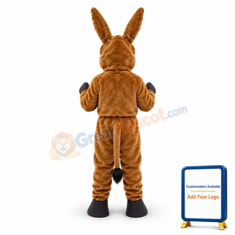 Adult Plush Brown Donkey Mascot Costume