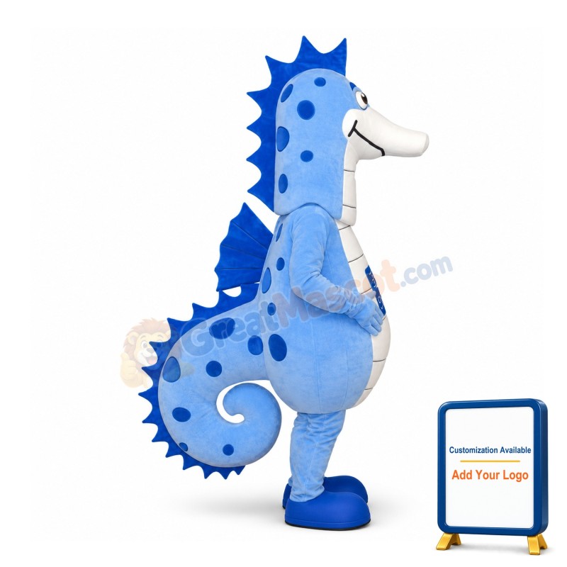 MOSiRuGdańsk the Blue Seahorse Mascot Costume