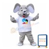 Friendly Grey Bull Elephant Mascot Adult Costume