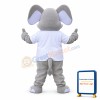 Friendly Grey Bull Elephant Mascot Adult Costume