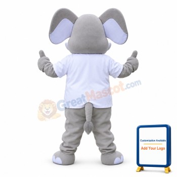 Friendly Grey Bull Elephant Mascot Adult Costume