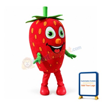 Giant Cartoon Strawberry Mascot Adult Costume