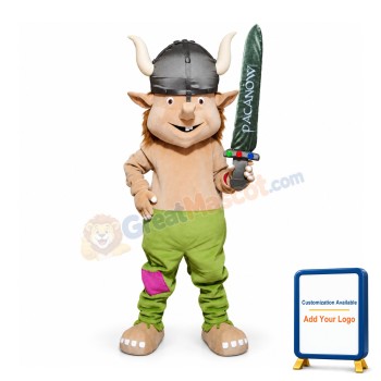 Viking With A Sword Mascot Costume 