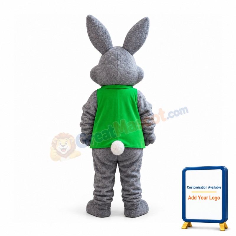 Adult Plush Gray Rabbit Mascot Costume